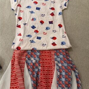 KENZO Colorful Patterned Top and Skirt Set